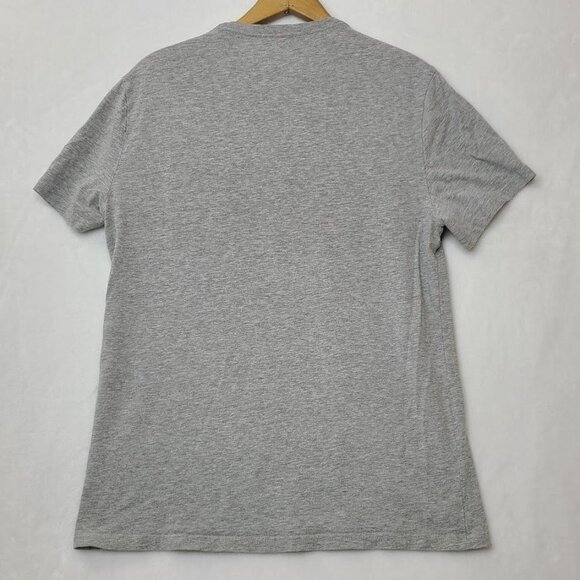 Calvin Klein Logo Box Crew Neck T-Shirt Small Heather Gray Black Stripe - Picture 5 of 8